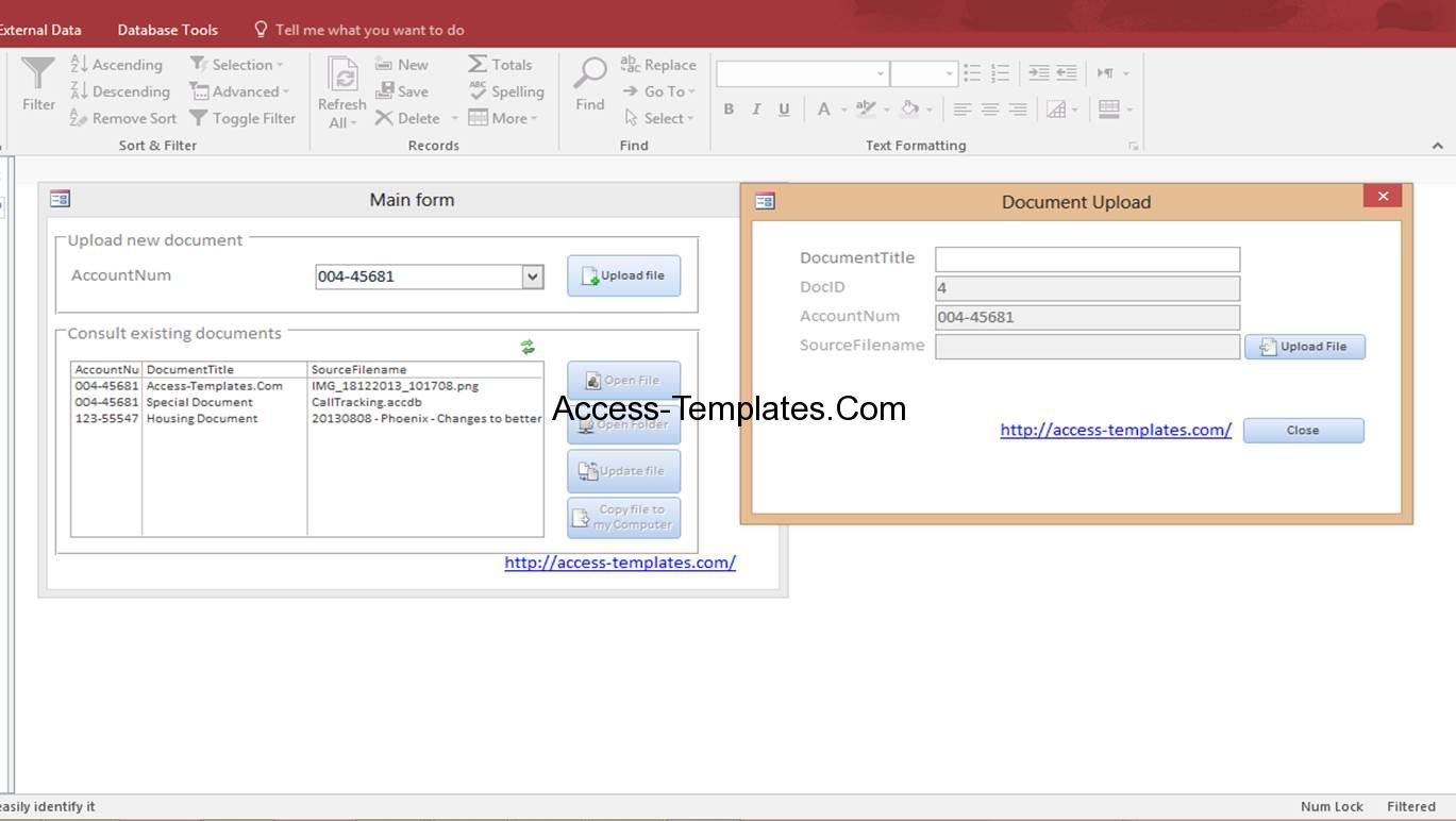 Microsoft Access Template For Document Management