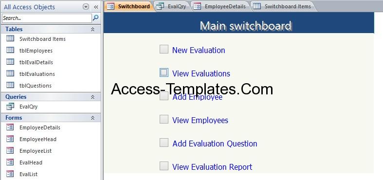 Access Employee Database Templates for Ms Access 2013 and 2016