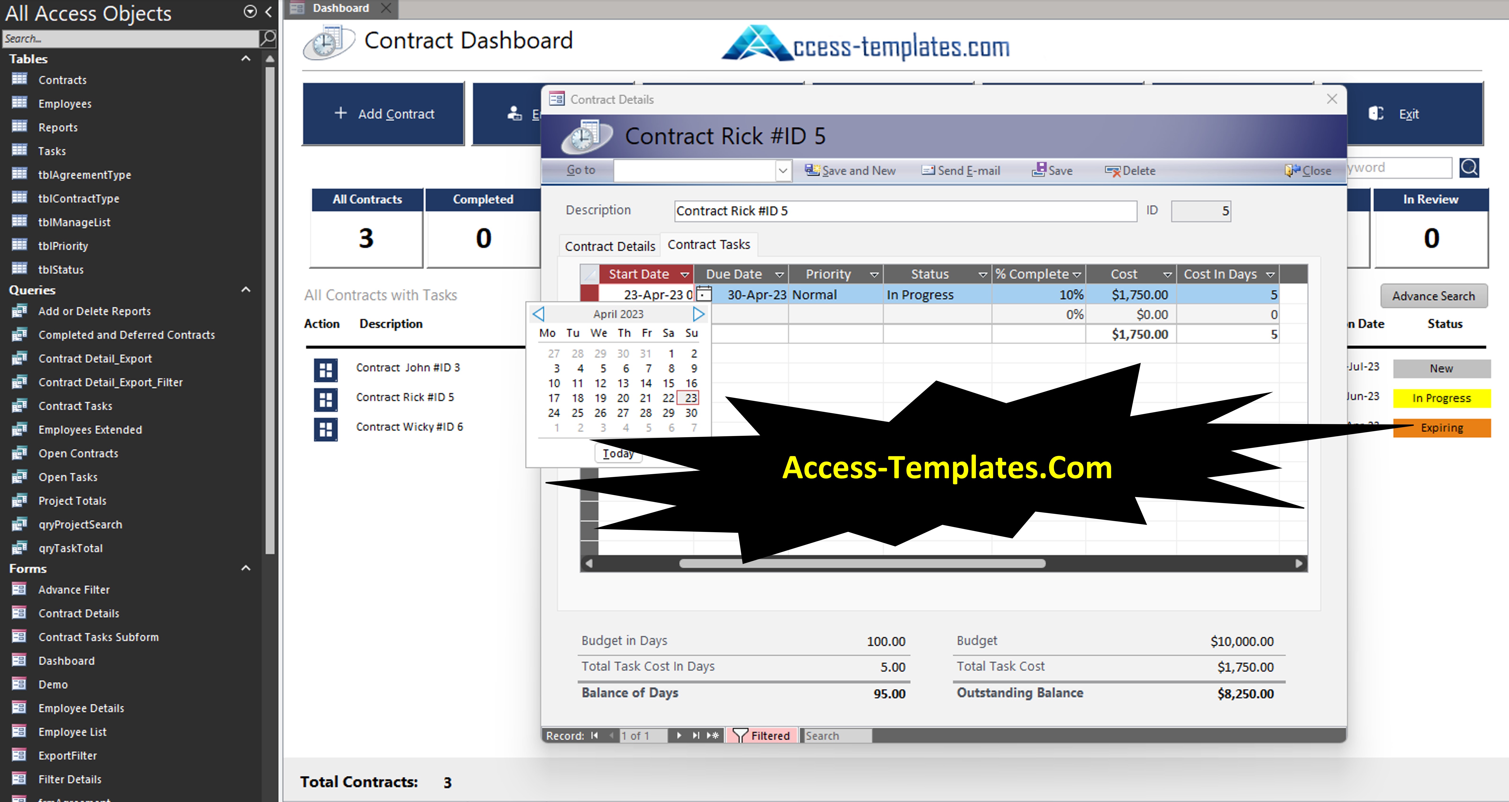 Experience Smooth Contract Management with MS Access Database Tracking Software